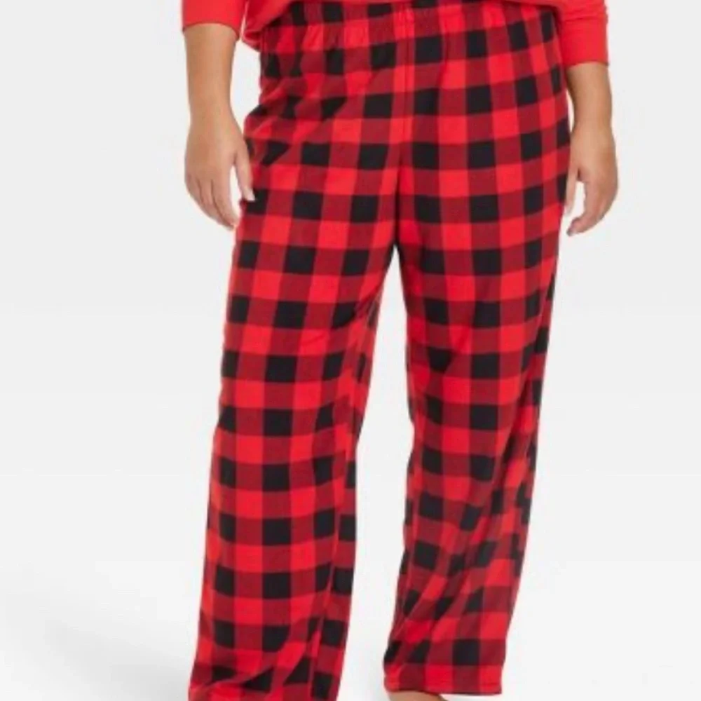 NWOT Women's Buffalo Plaid Fleece Matching Family Pajama Pants Size XXL - Picture 1 of 10